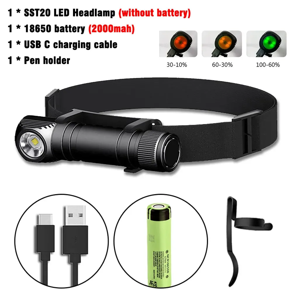 Latest Powerful IP66 Waterproof XML2/GCG3 Headlamps LED Head Lights USB Rechargeable Head Lamp 18650 Battery Camping Lantern