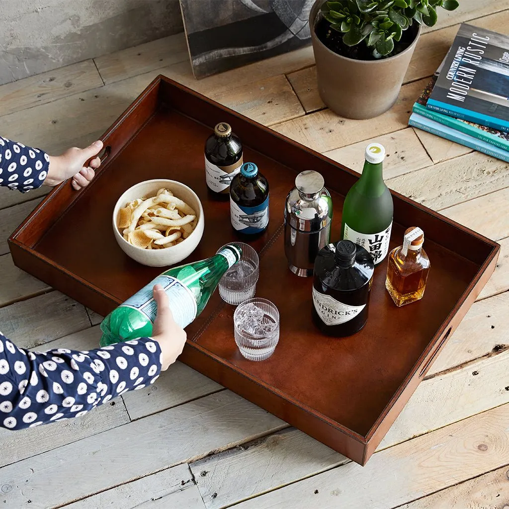 Leather Ottoman Tray