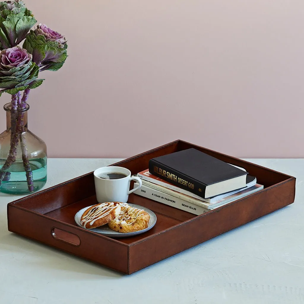 Leather Ottoman Tray