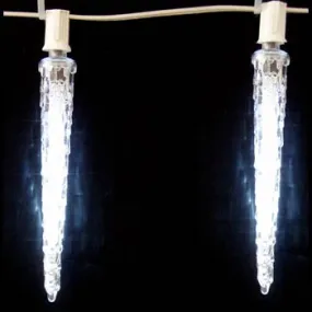 LED Falling Icicle Bulb - E-12 - 5 Inch - Pure White (Cool White)