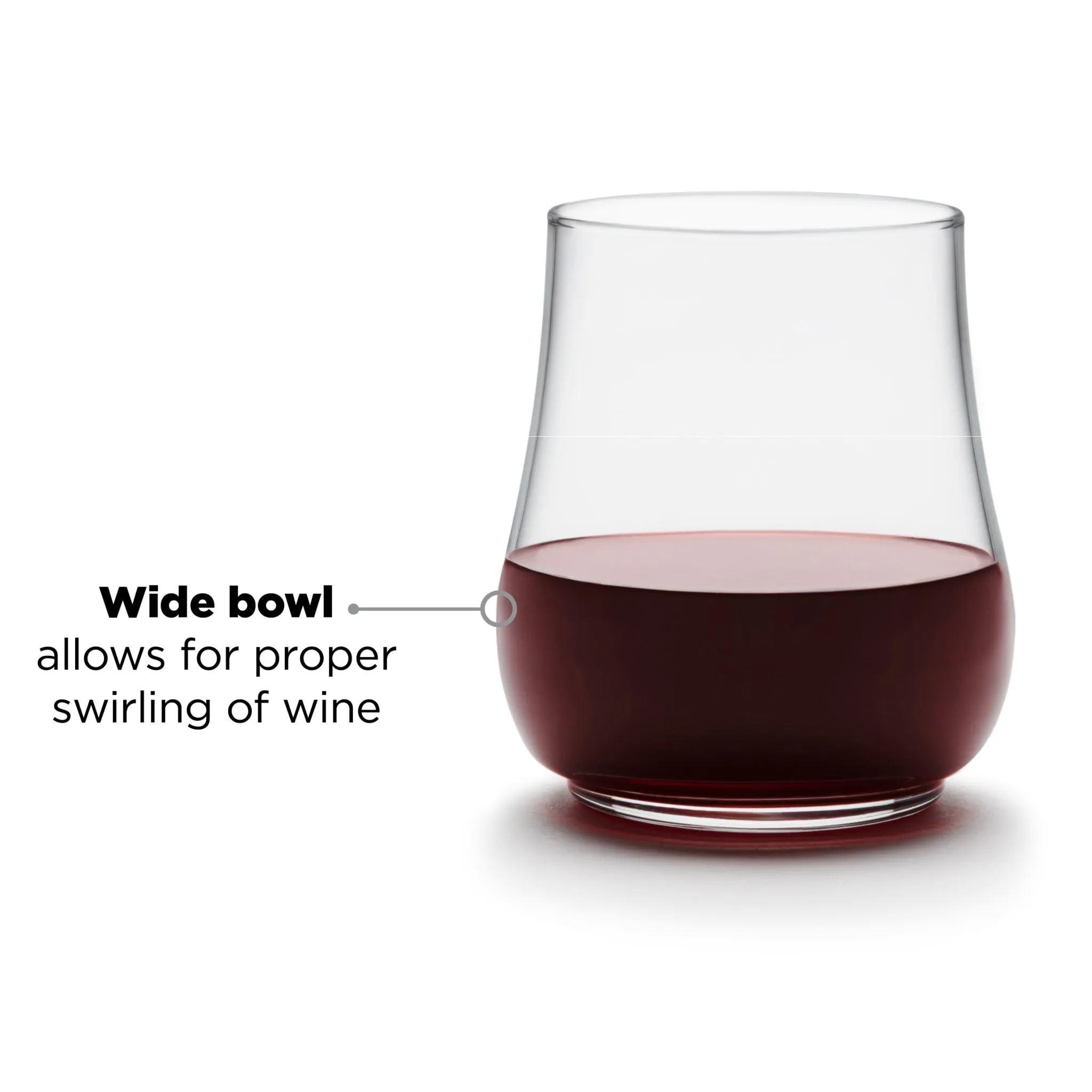 Libbey Perfect For Everything Stackable Stemless Glasses, 17 ounce, Set of 6