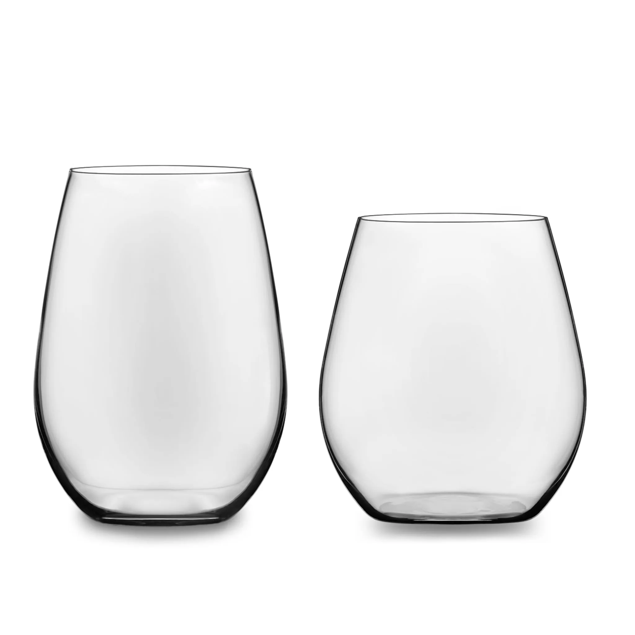 Libbey Signature Kentfield Stemless 12 Piece Wine Glass Party Set for Red and White Wines