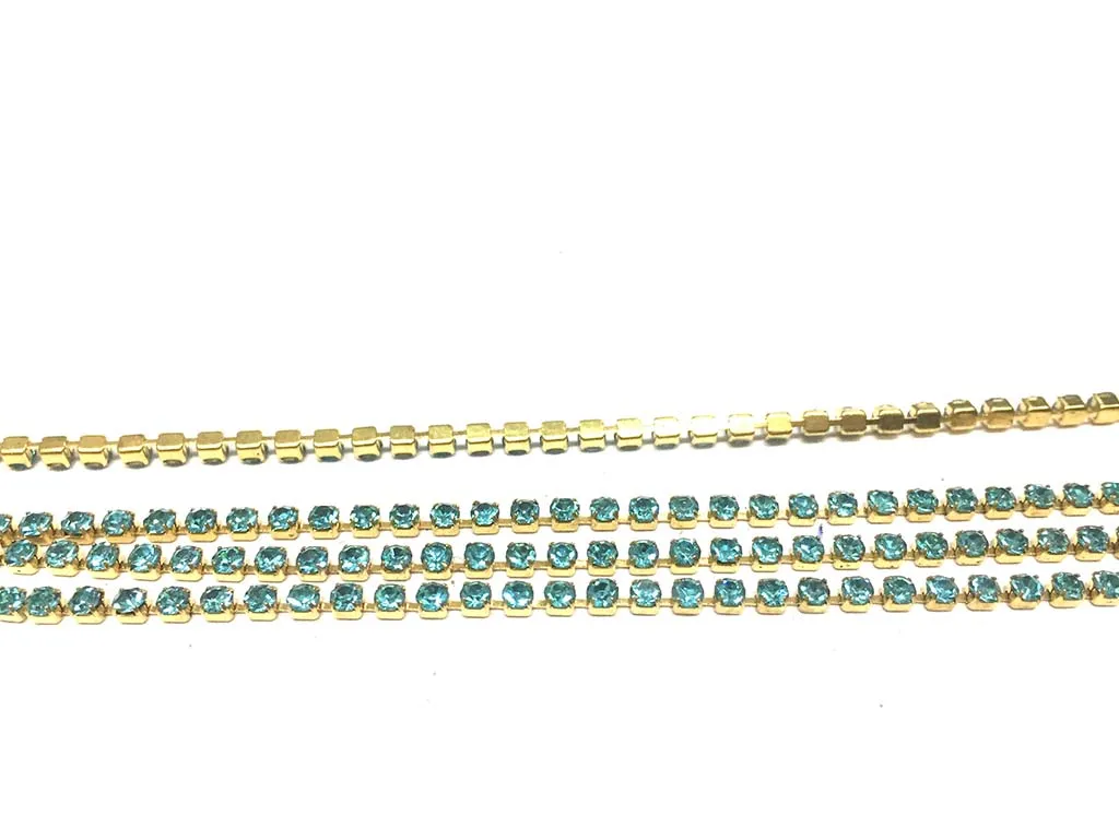 Light Blue Stone Cup Chain