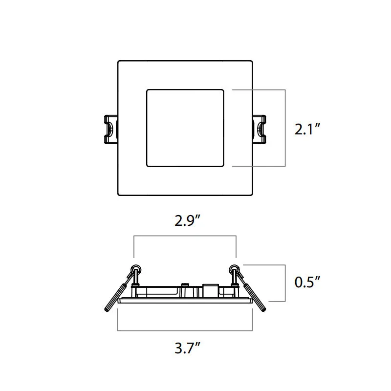 Lightolier FD3SSLMZ10SCTUW 3" LED Square Flat Downlight, Lumen & 5CCT Selectable, UNV