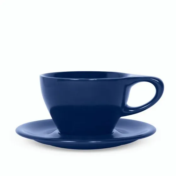 Lino Small Latte Cup & Saucer - Indigo (8oz/237ml)