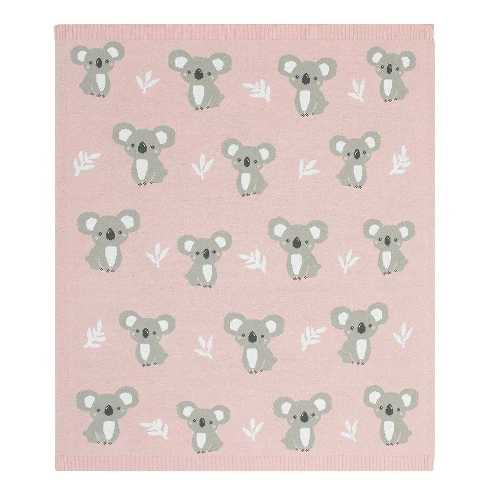 Living Textiles | Australiana Baby Blanket - Koala/Blush