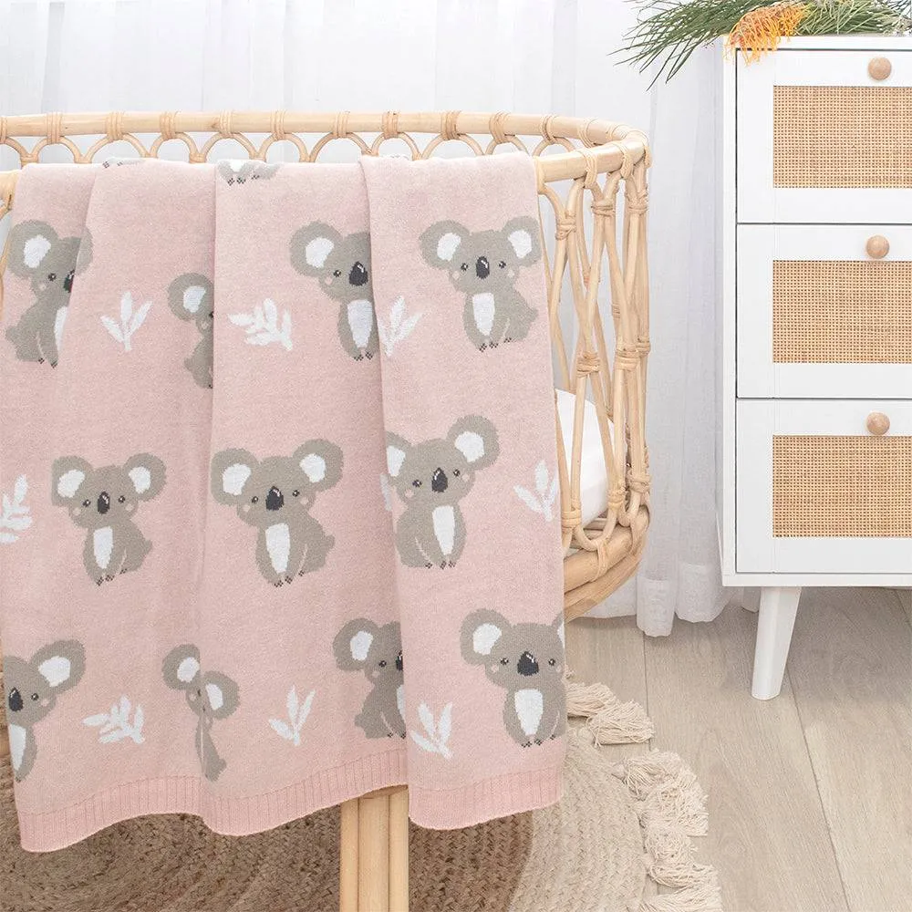 Living Textiles | Australiana Baby Blanket - Koala/Blush