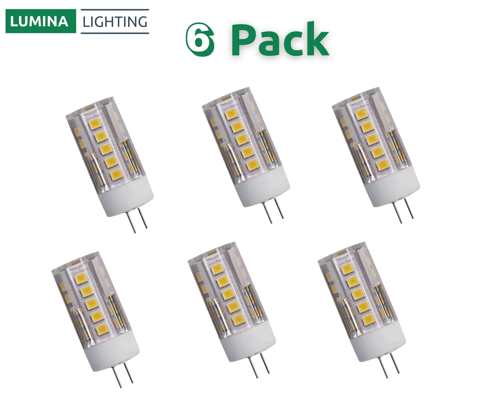 Lumina Lighting® 3W G4 LED Bulb | AC/DC 12V 3000K Warm White, 270 Lumens | (6-Pack)