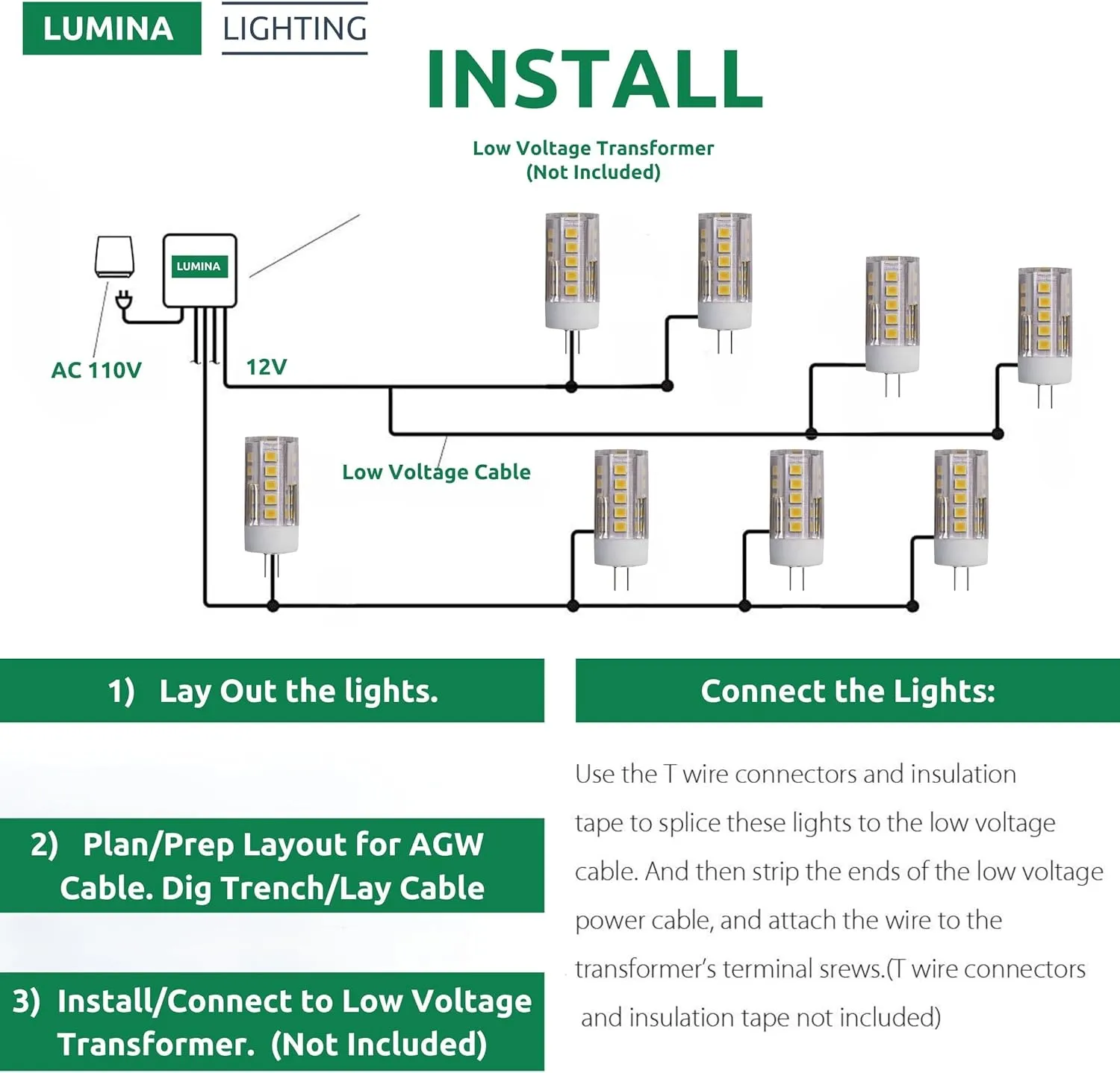 Lumina Lighting® 3W G4 LED Bulb | AC/DC 12V 3000K Warm White, 270 Lumens | (6-Pack)