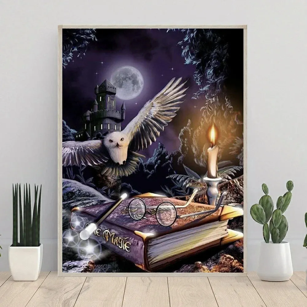 Magic Train - Wizard Diamond Painting, Full Round/Square 'Fairy Dust' Diamonds, DIY Sci Fi