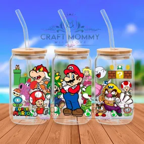 Mario and friends- UV DTF Wrap 16 oz