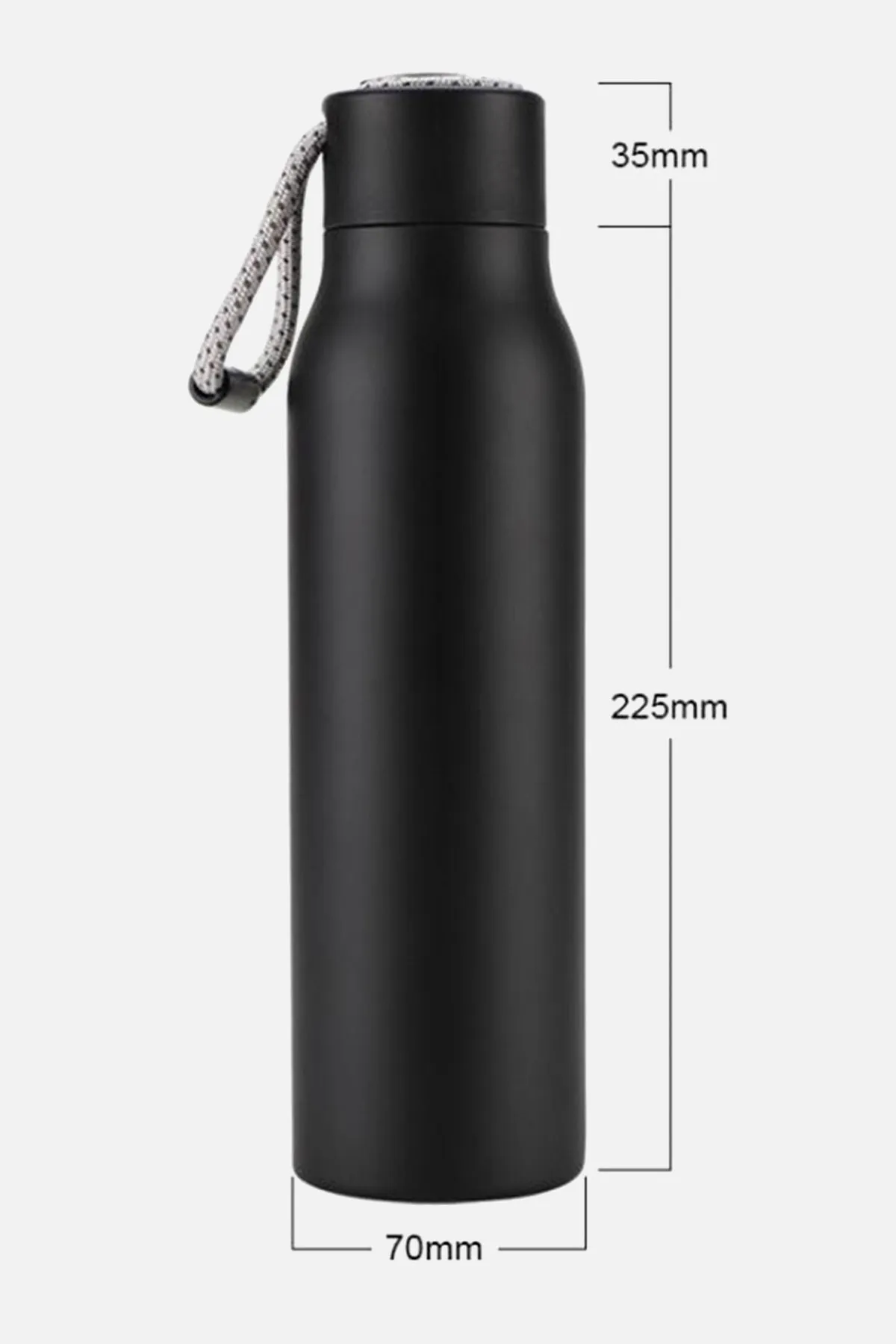 Matte Black Stainless Steel Thermos Bottle - S24 - BT0007R