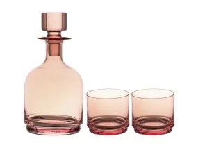 Maxwell & Williams Glamour Stacked Decanter Set 3pc Pink Gift Boxed