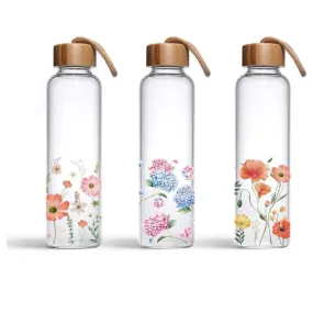 Meadow Bouquet Glass Drinking Bottle - 550ml