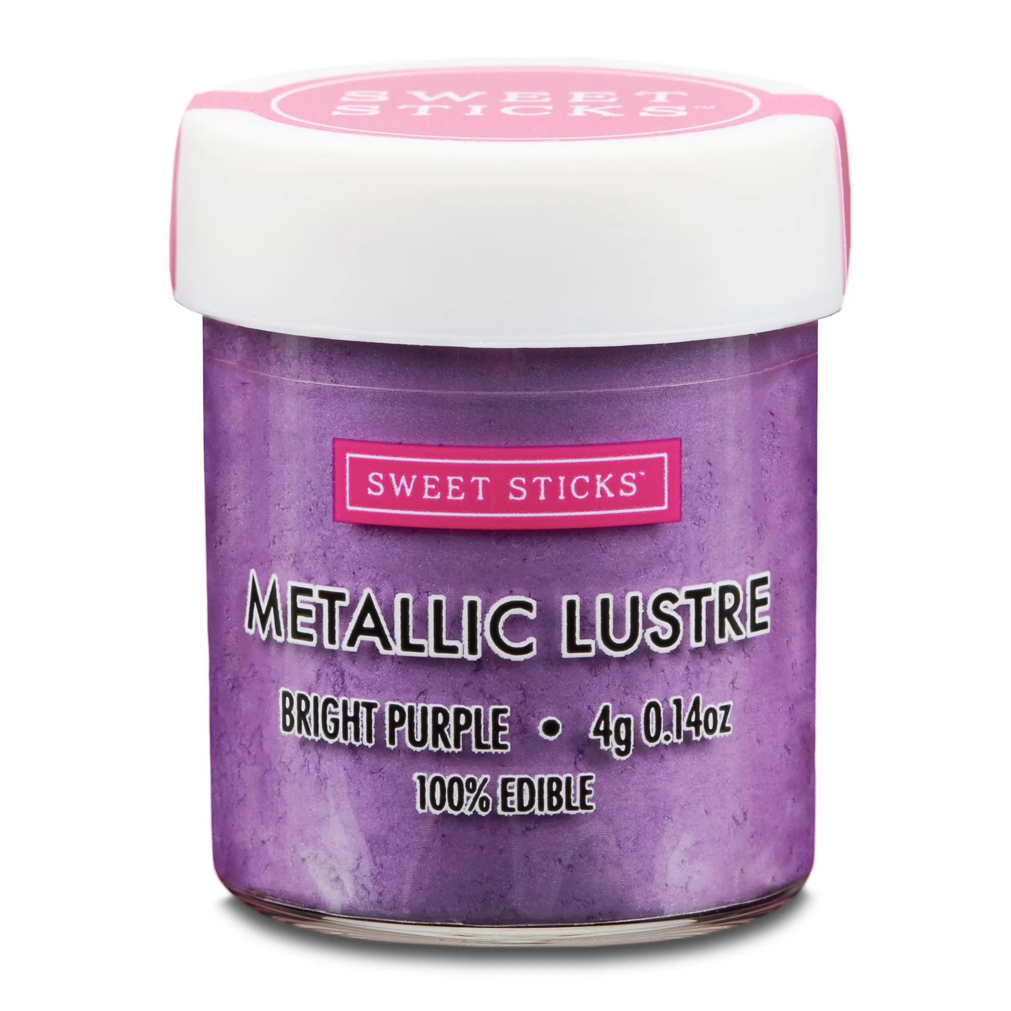 METALLIC BRIGHT PURPLE Edible Lustre Dust by Sweet Sticks 4g Water Activated Decorative Cake Luster Powder Paint