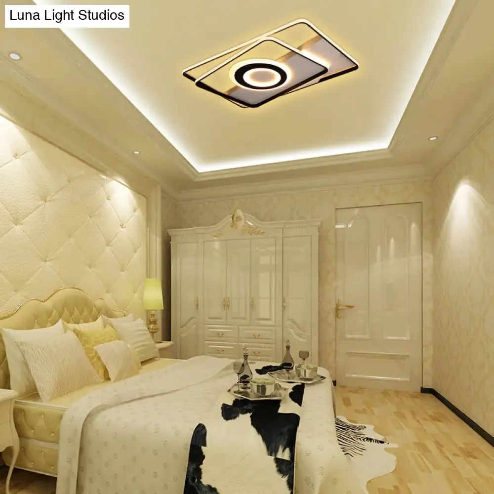 Minimalist LED Square Ceiling Flush Light - 16"/19.5"/23.5"/35.5" Wide - Warm/White Light