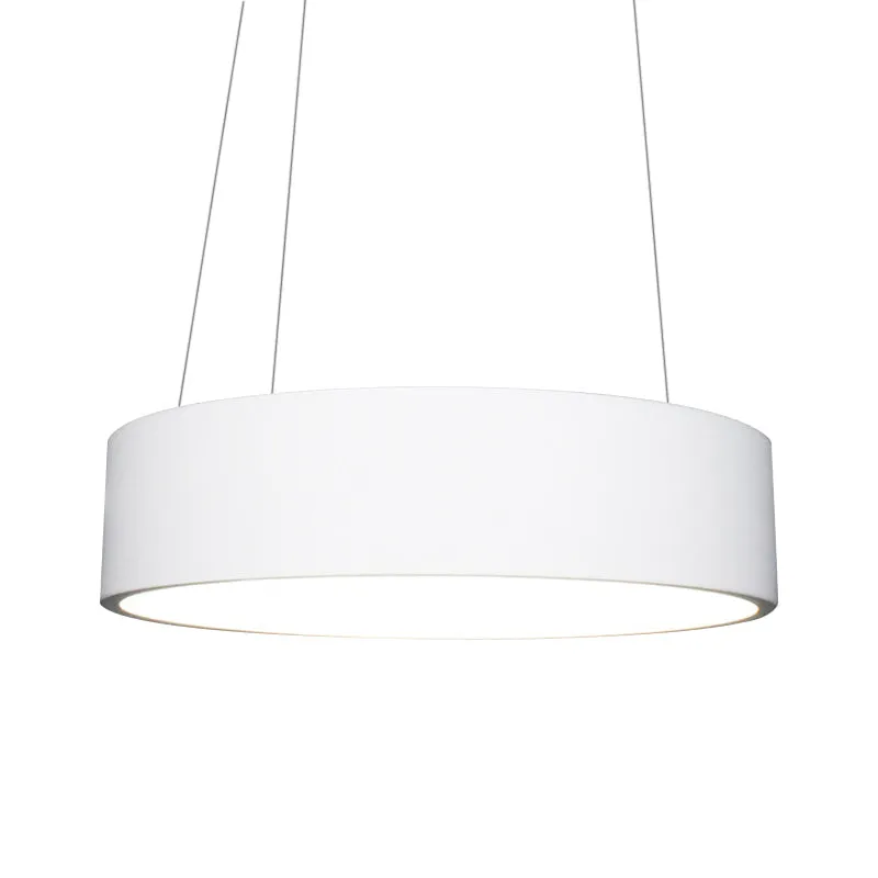 Minimalistic LED Pendant Chandelier with Acrylic Shade - Grey/White Circle Design, 18"/23.5" W