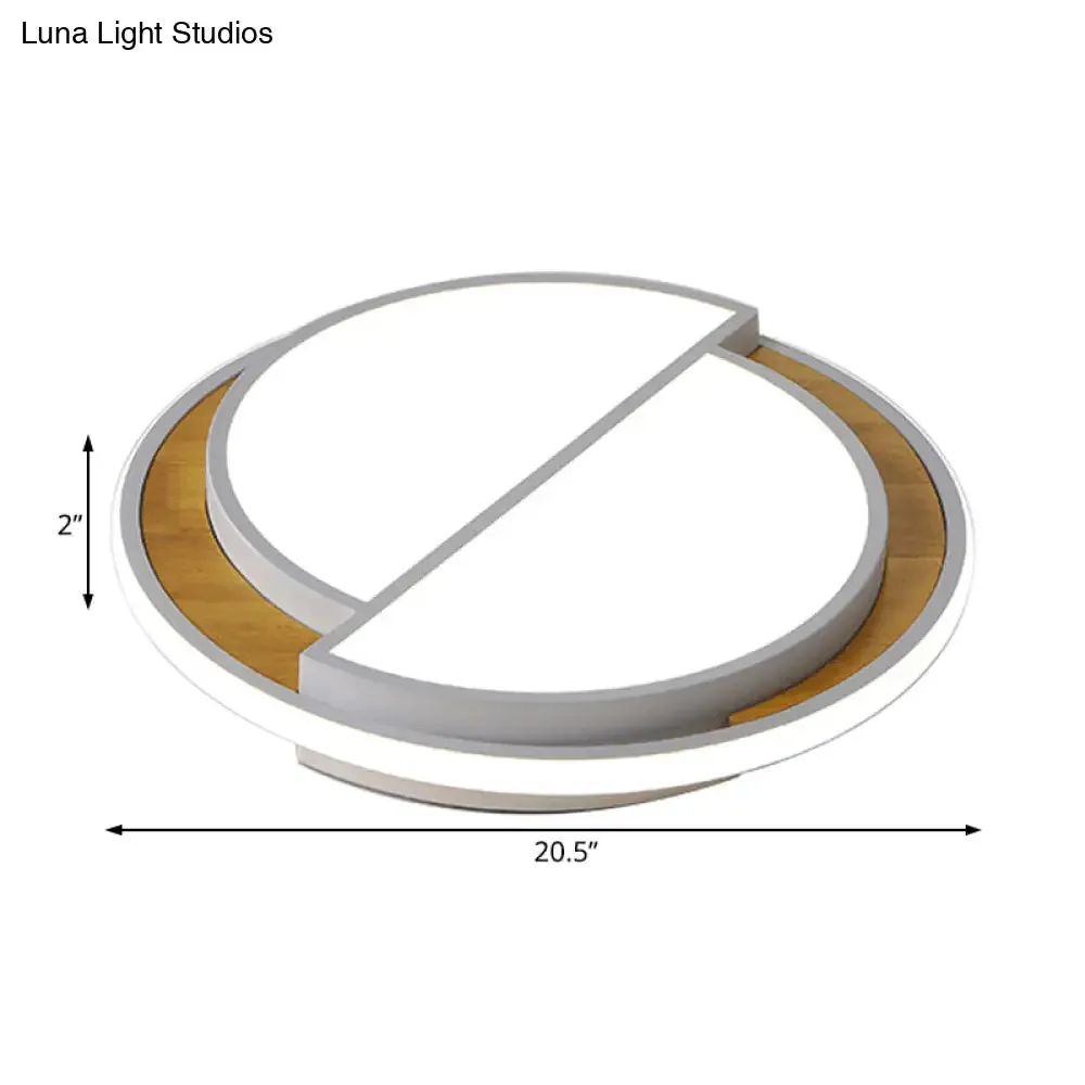 Modern LED Flush Mount Light in Black/White with White/Warm Glow, 16.5"/20.5" Wide