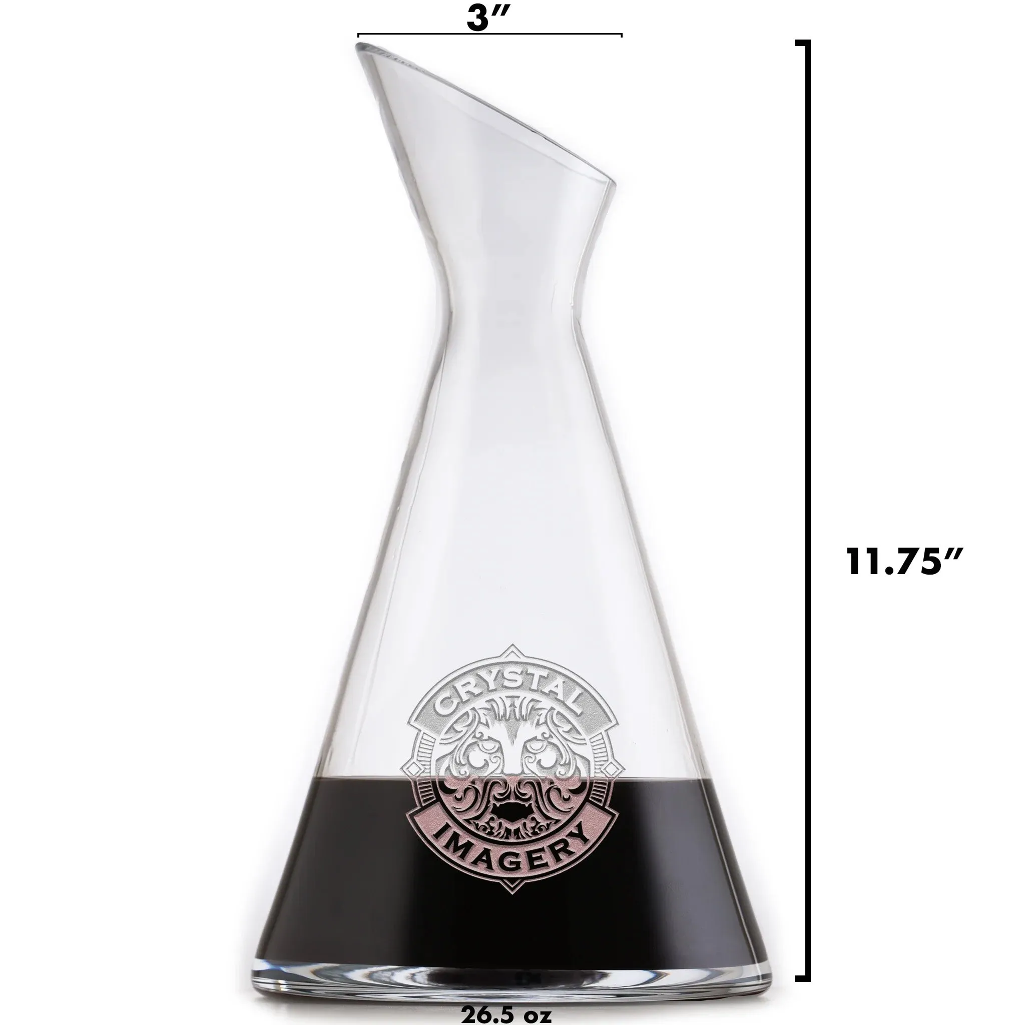 Monogram Etched Slant Wine Carafe Decanter