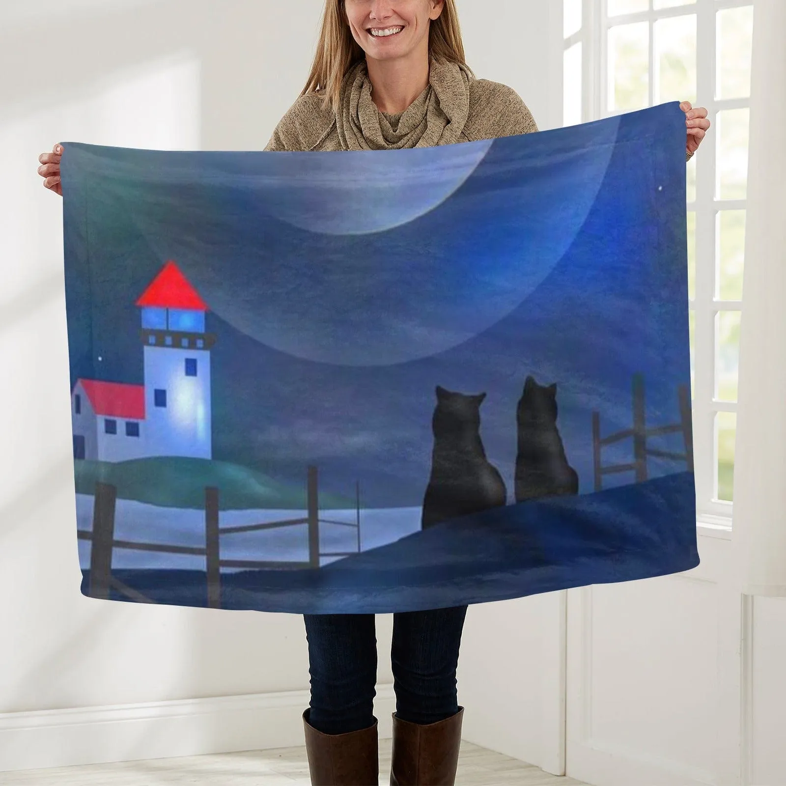 Moonlight Cats Baby Blanket