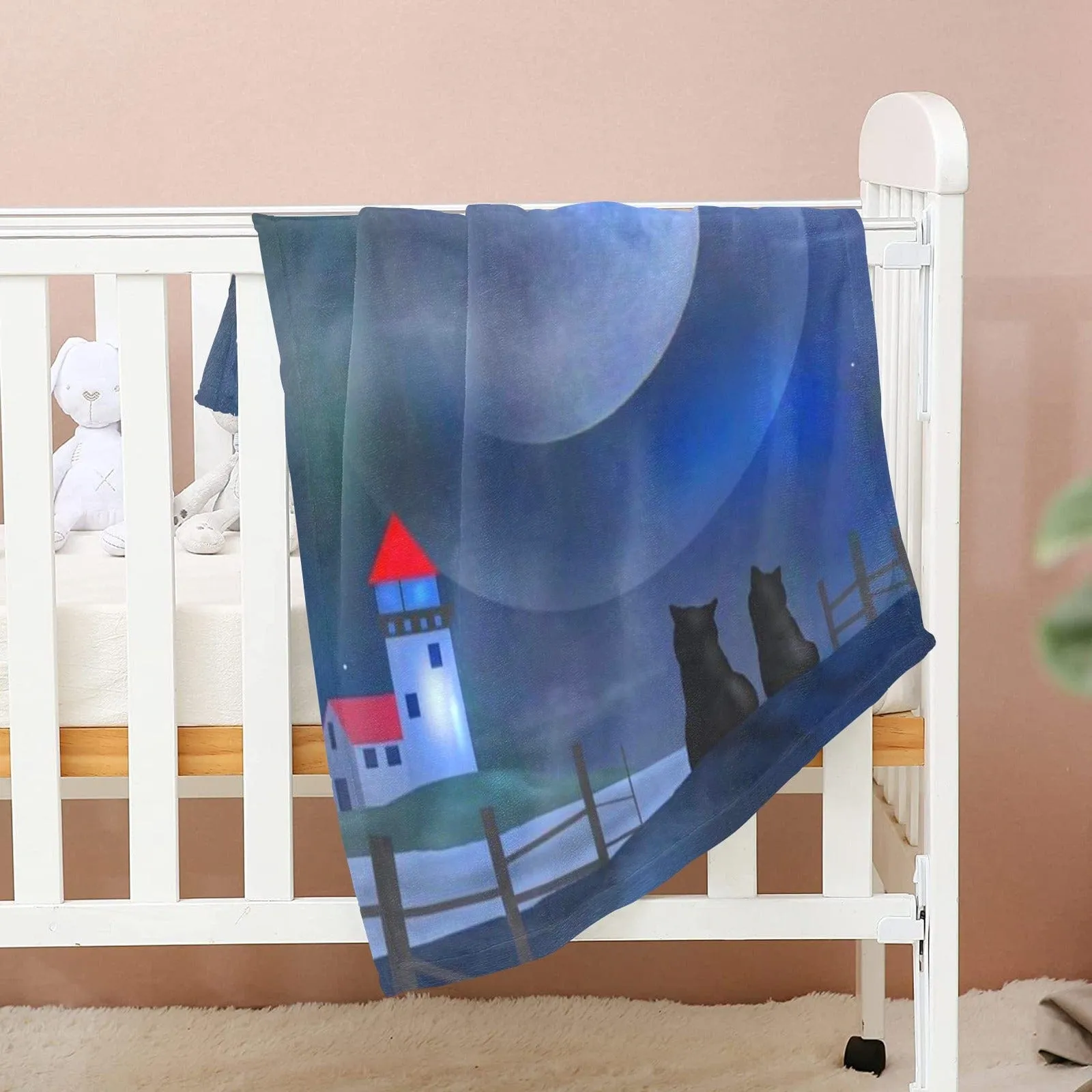 Moonlight Cats Baby Blanket