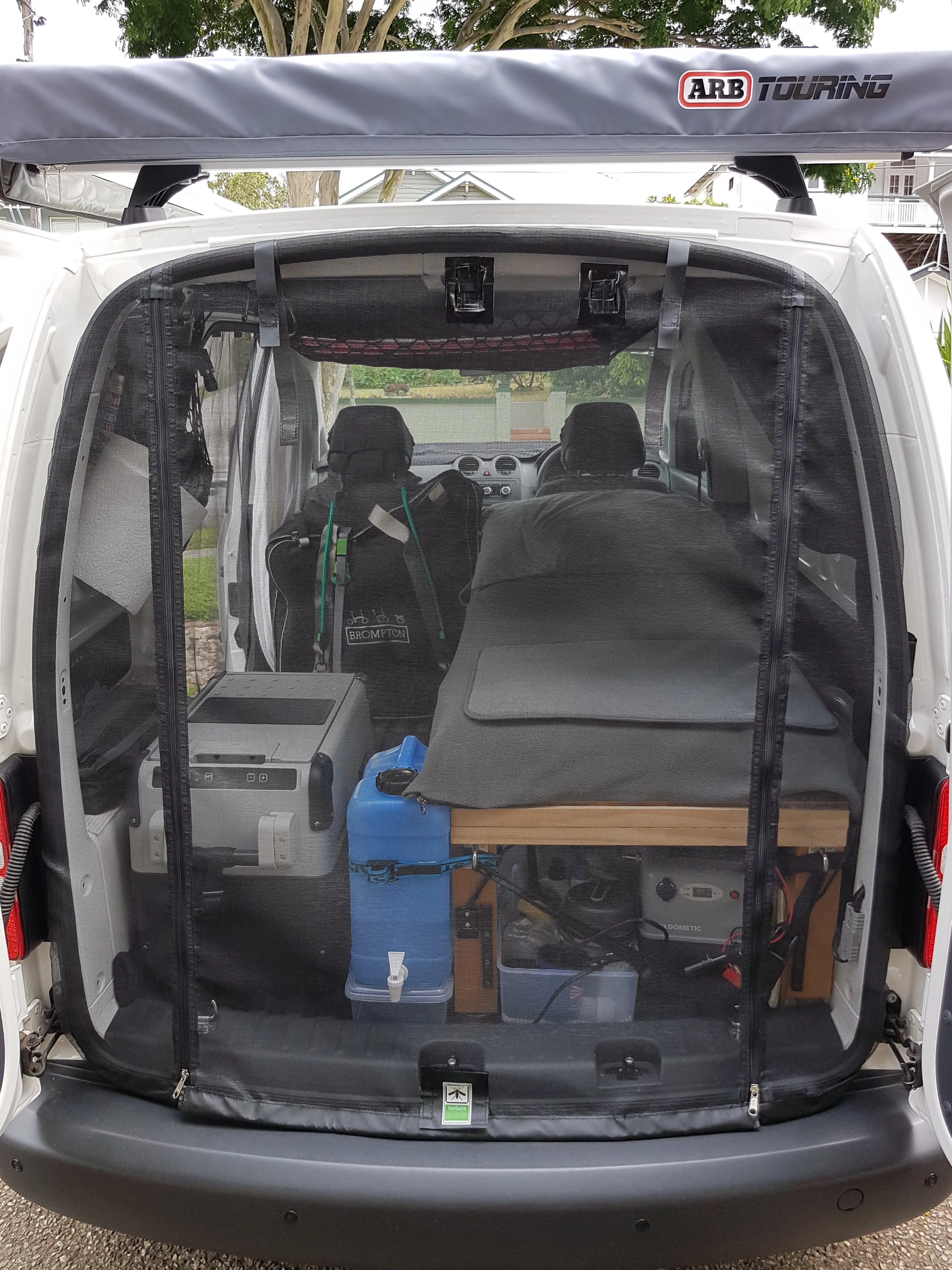 Mosquito Net VW Caddy REAR from 2010-2020 with Integrated Zippers