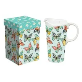 Multi Butterfly Travel Coffee Mug