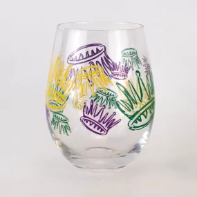 Multi Color Crown Wine Glass