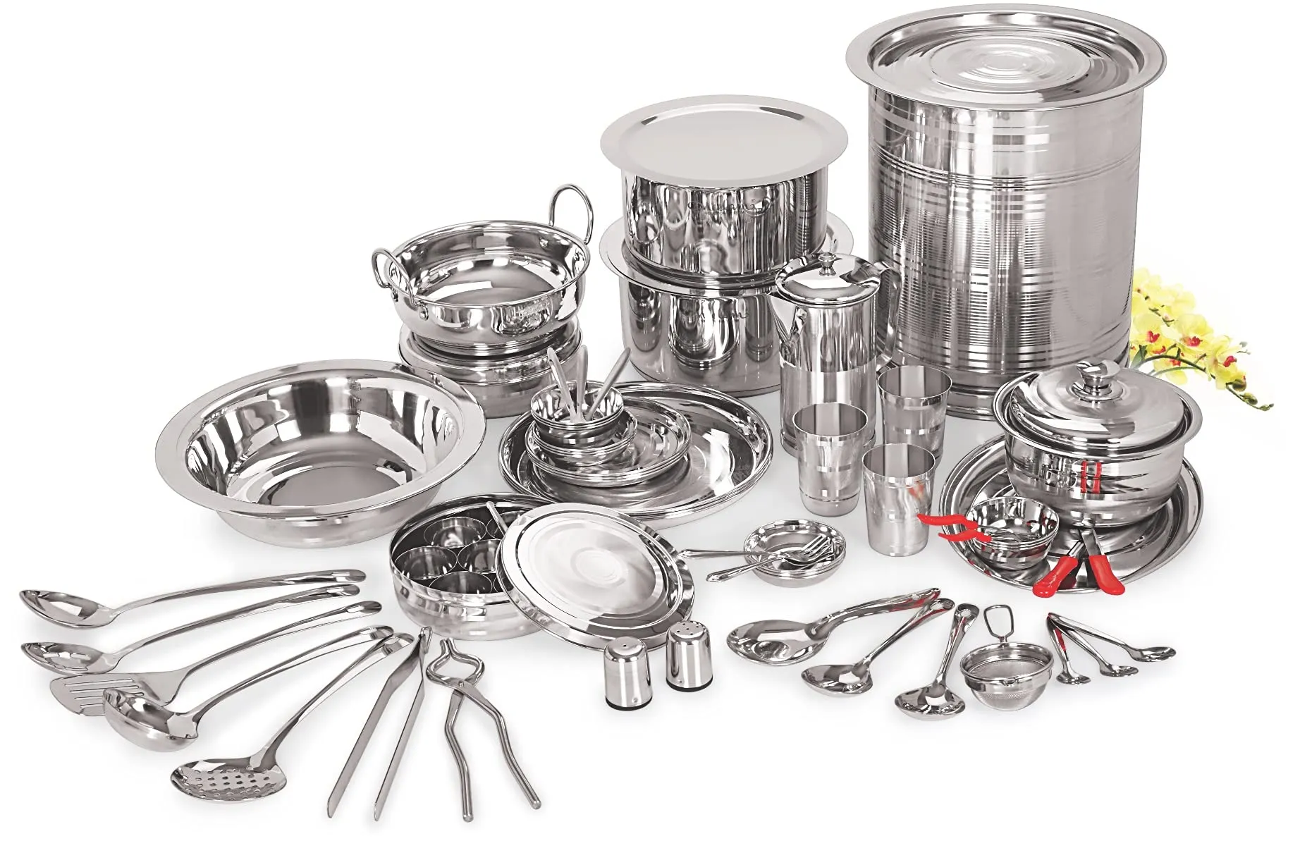 Neelam Stainless Steel DLX Diamond 101 pc Wedding Dinner Set