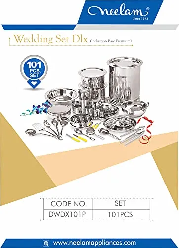 Neelam Stainless Steel DLX Premium 101 pc Wedding Dinner Set