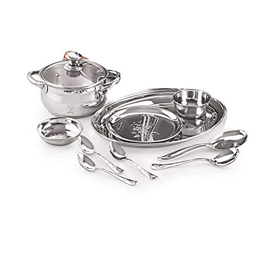 Neelam Stainless Steel Lazer Etching 55 pcs Dinner Set