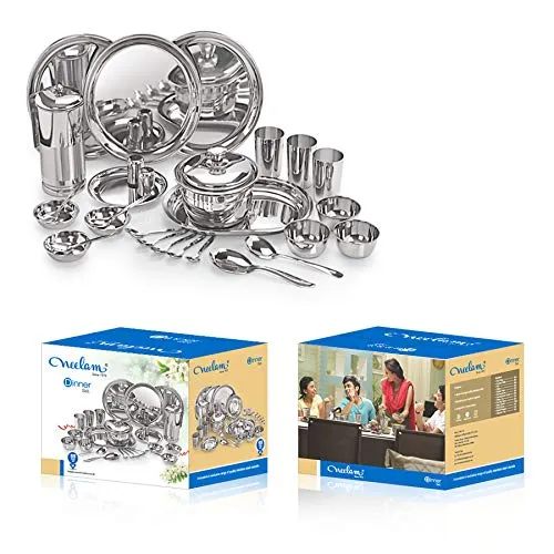 Neelam Stainless Steel Premium 55 pcs Dinner Set