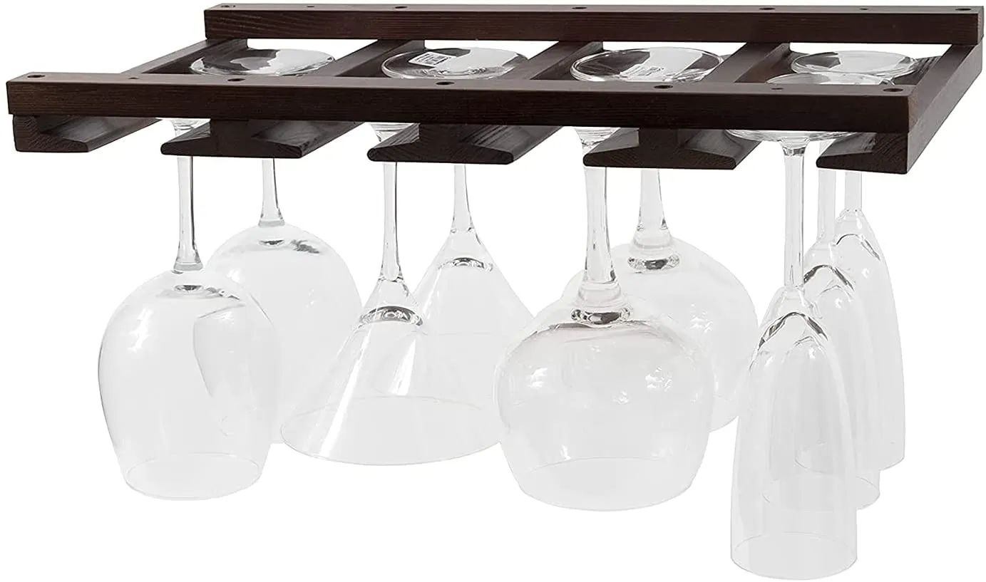 ODEJIA Stemware Glass Rack Makes Dull Kitchens or Bar Perfectly Fits 6-12 Glasses Under Cabinet