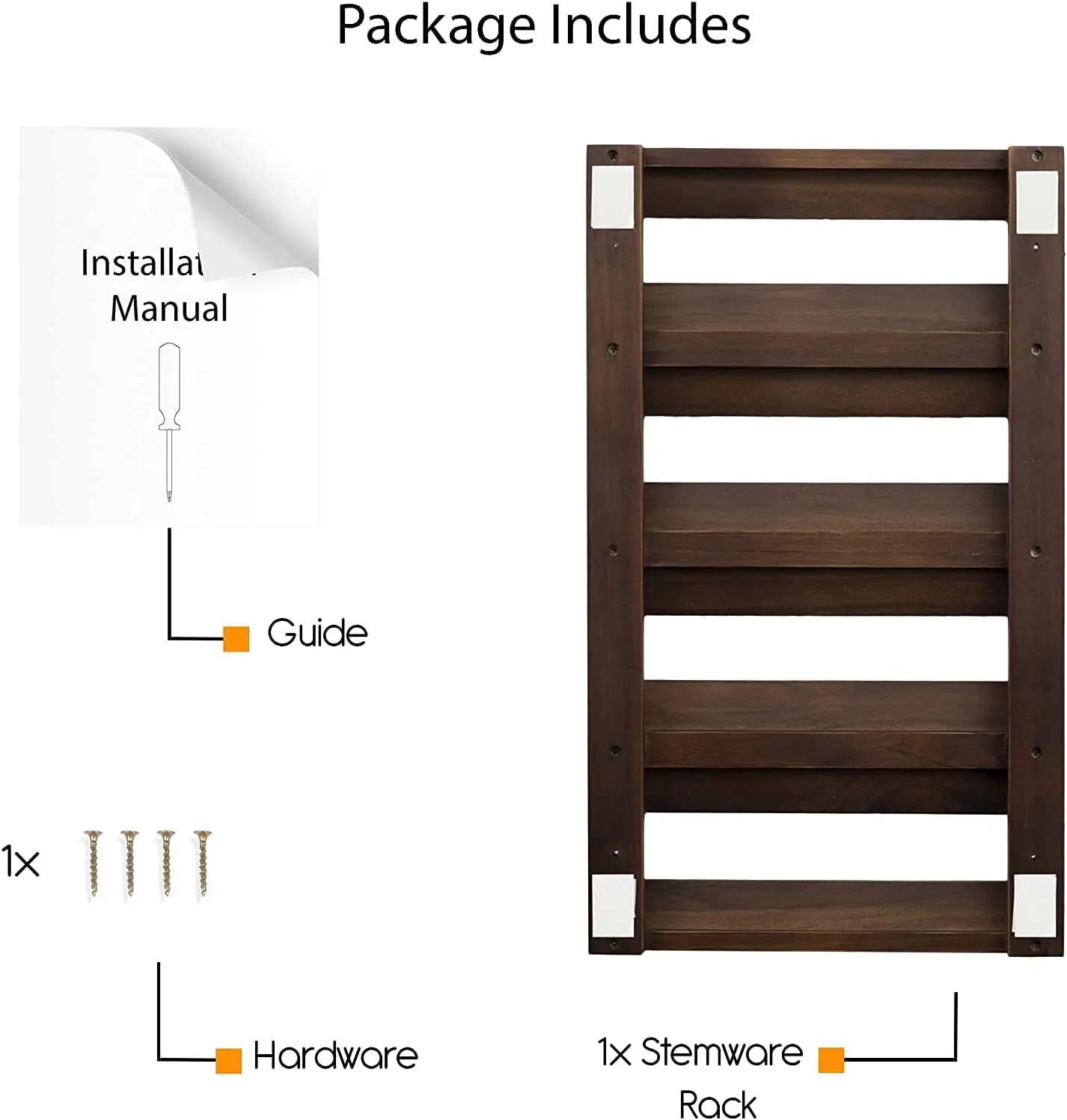 ODEJIA Stemware Glass Rack Makes Dull Kitchens or Bar Perfectly Fits 6-12 Glasses Under Cabinet