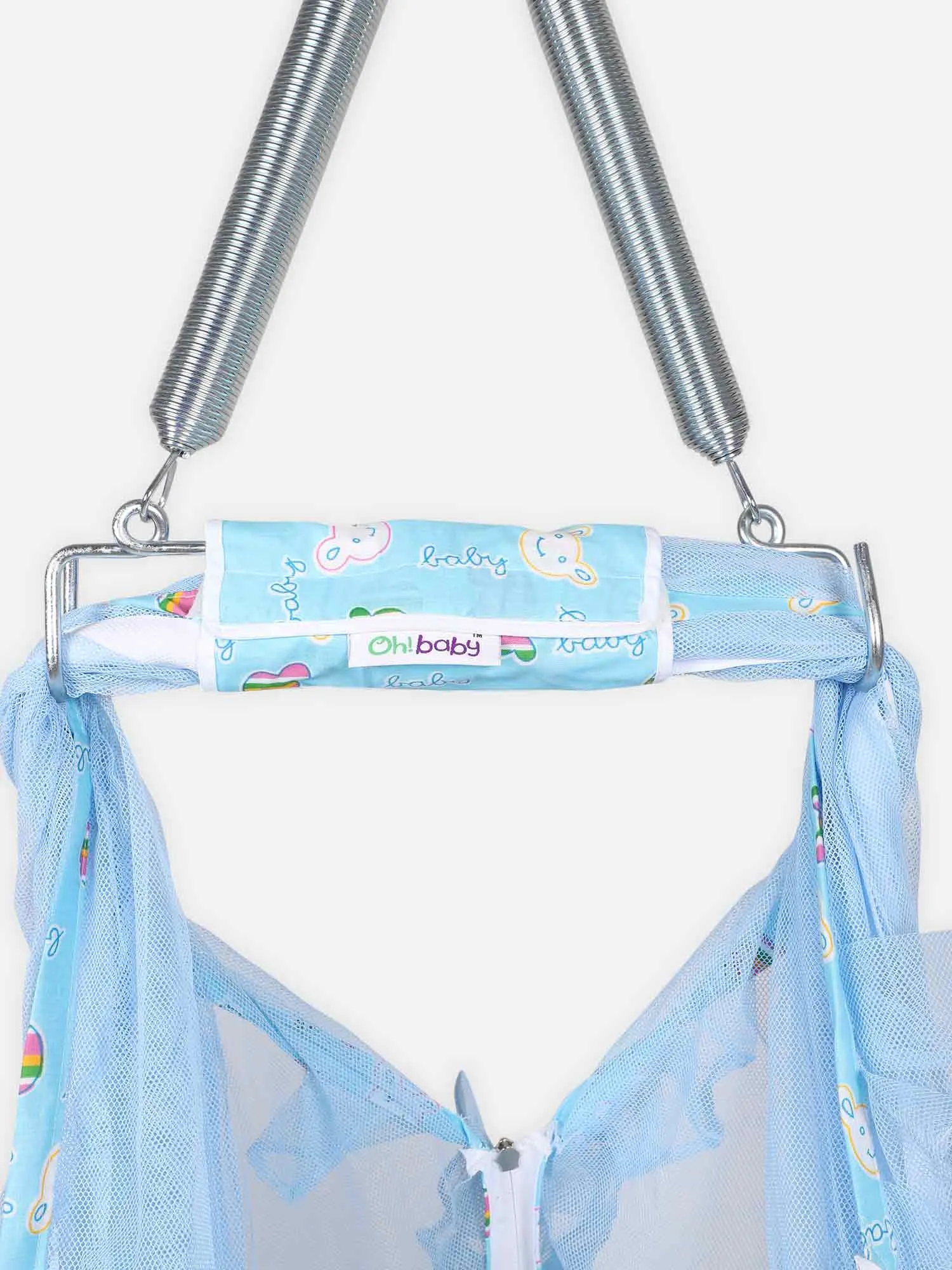 Oh Baby Printed Thuli Mosquito Net Cotton Bed - Blue