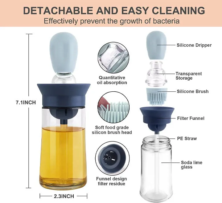 Oil Disperser Glass Bottle With Silicone Head