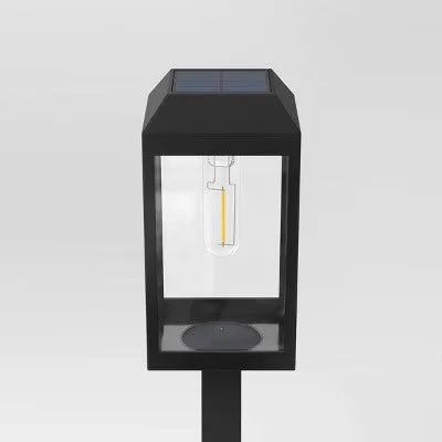 Open Box - 6pk Window Lantern Solar LED Outdoor Path Lights Matte Black - Threshold