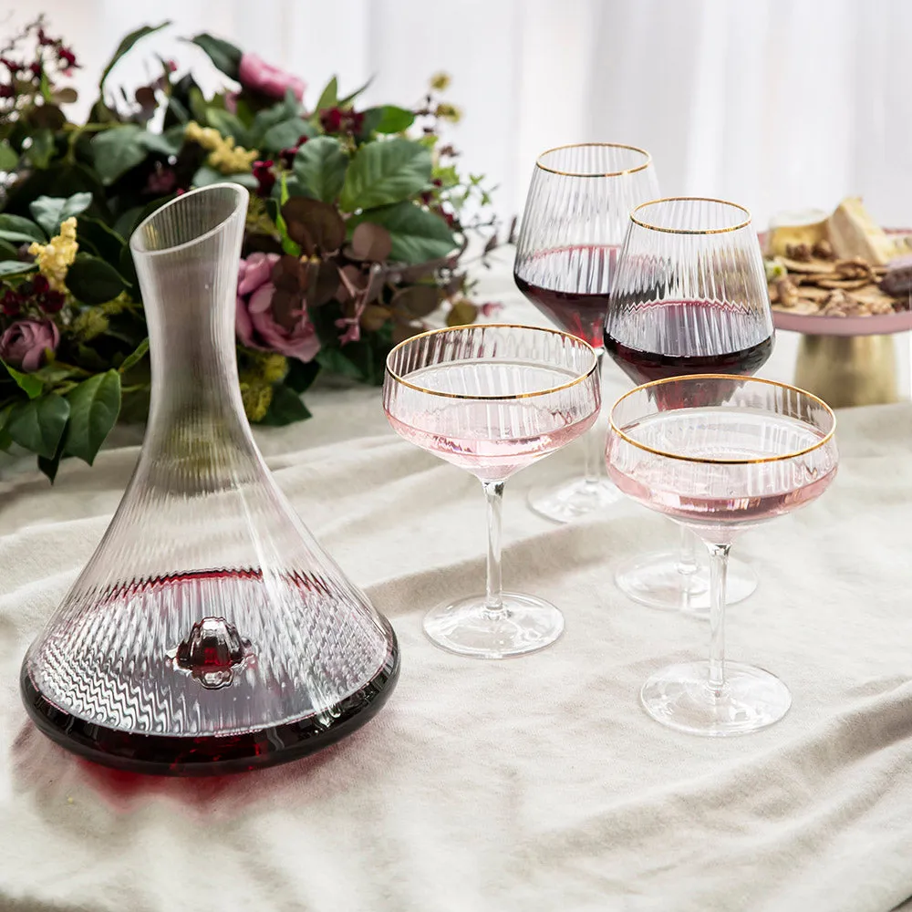 Optic Wine Glass with Gold Rim 720ml