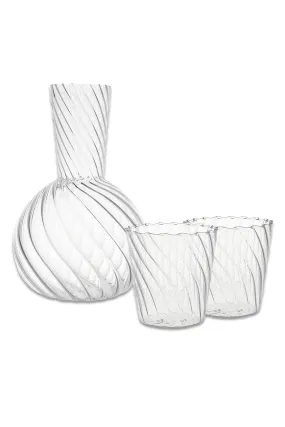 Pair of Rippled Tumblers & Carafe