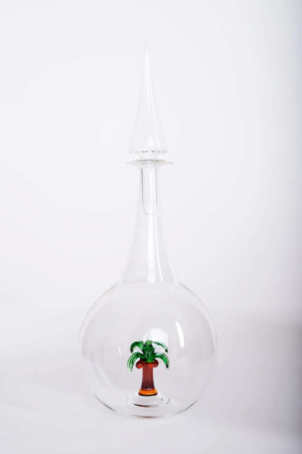 Palm Tree Glass Carafe