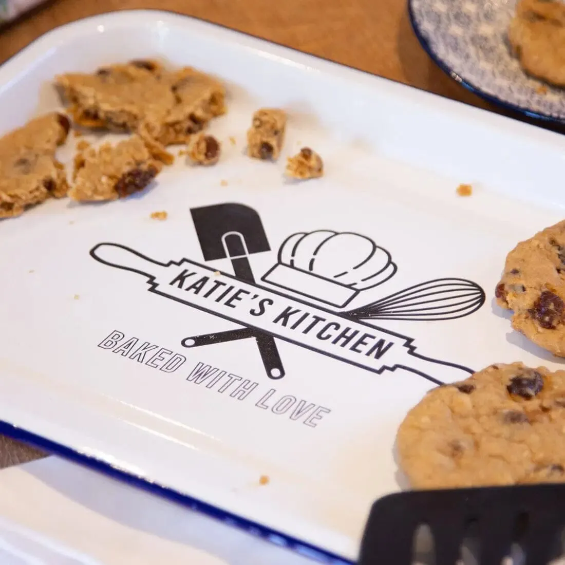 Personalised Baked With Love Enamel Tray