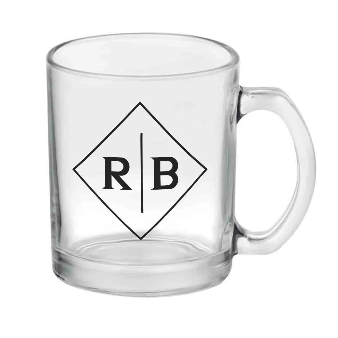 Personalized Coffee Mug Glass Cup for Tea-  Add Monogram