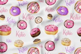 Personalized Name Blanket -  PINK DONUTS