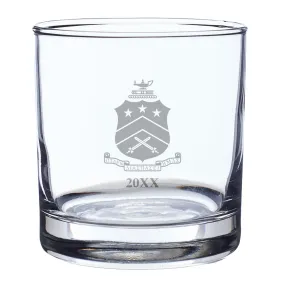 Pi Kapp Engraved Year Rocks Glass