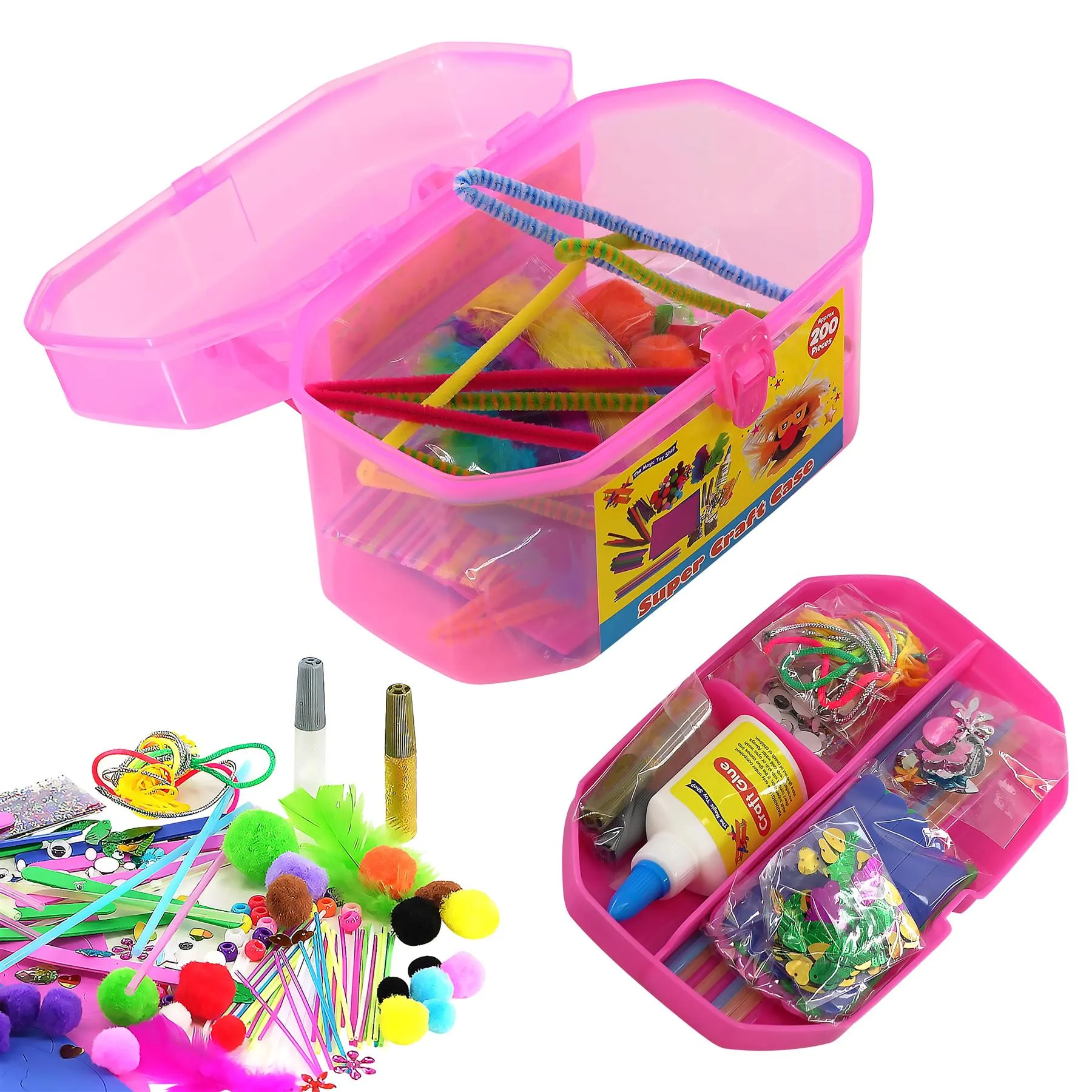 Pink Kids Super Craft Carry Case