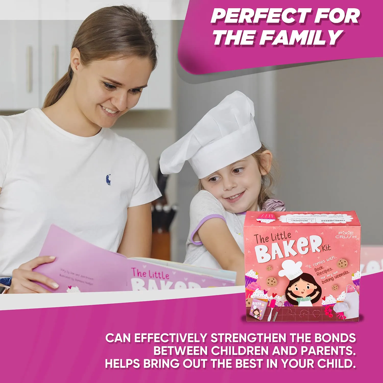 Pixie Crush The Little Baker Kit Mini Baking Set for Kids - DIY Cooking Kit Includes Chef