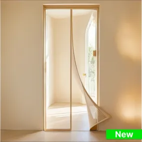 Polyester Magnetic Mosquito Net Curtain for Door-Beige