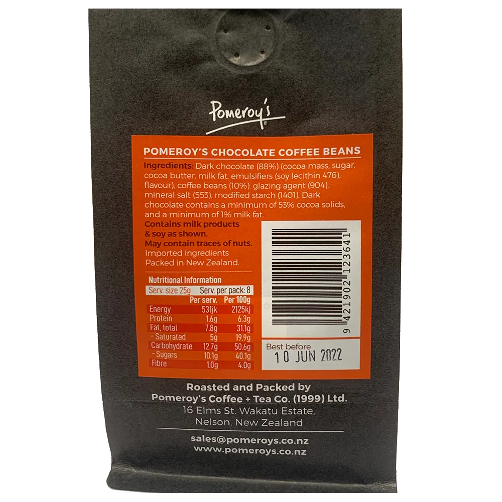 Pomeroys Chocolate Coffee Beans, 200g