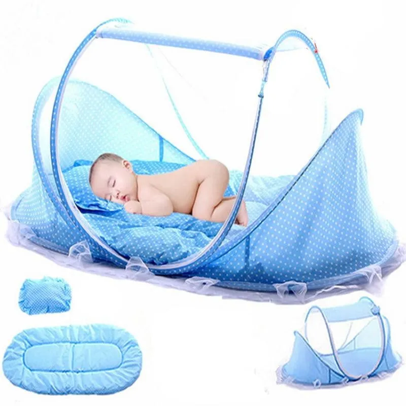 Portable  Crib With Netting Newborn Cotton Baby Sleep Travel Bed