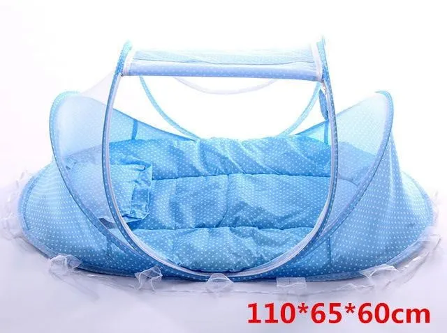 Portable  Crib With Netting Newborn Cotton Baby Sleep Travel Bed